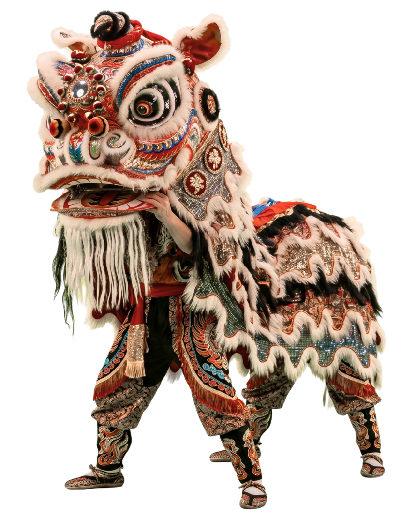 Un león de la danza tradicional china, la danza del leon
